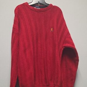 Chaps Bold Red Crewneck Sweater for Men